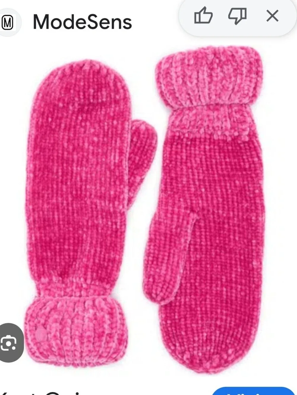 Kurt Geiger Pink Chenille Mittens